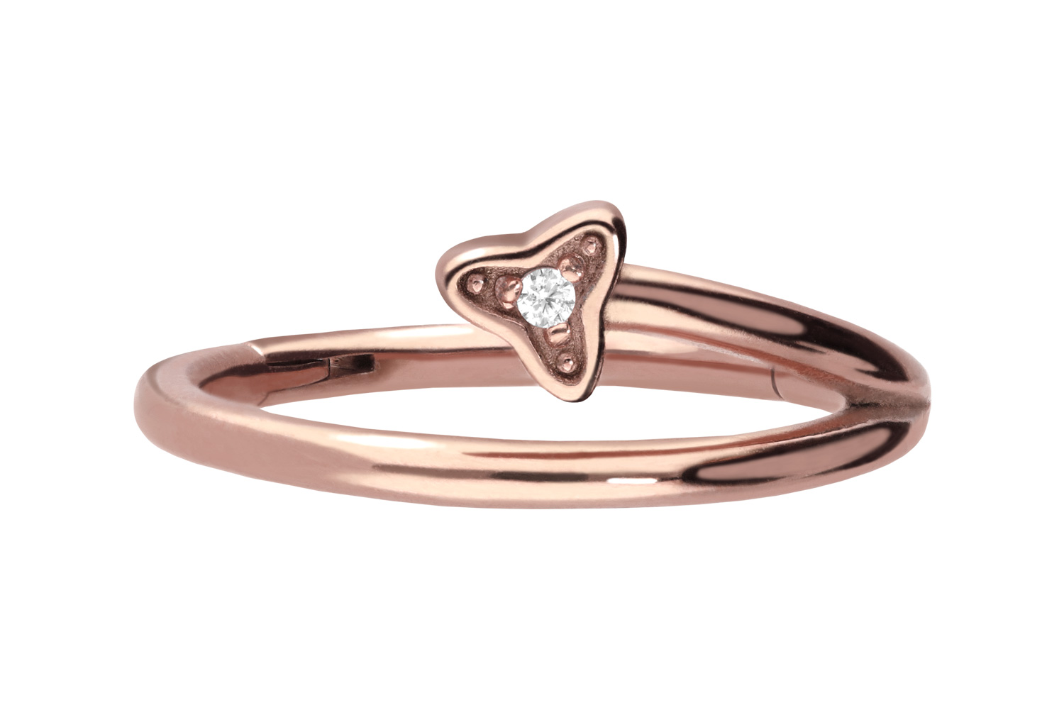 Chirurgenstahl Segmentring Clicker Piercing KRISTALLBLATT ++SALE++